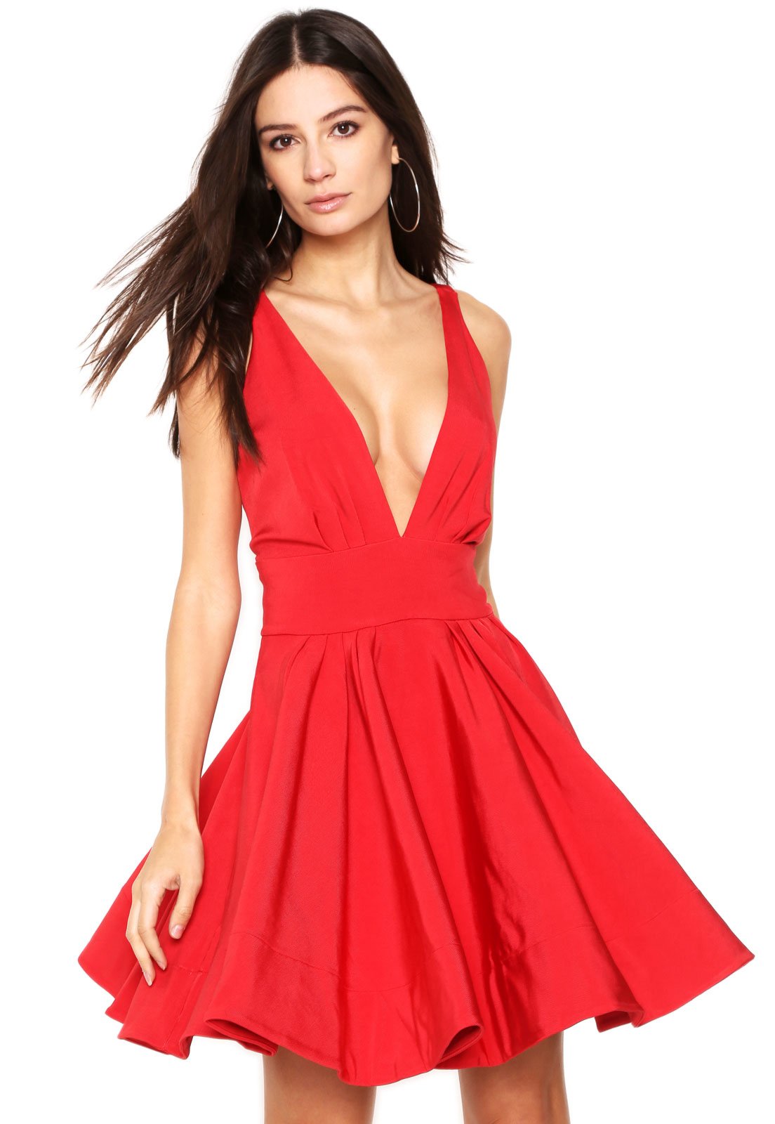 vestido vermelho gode curto