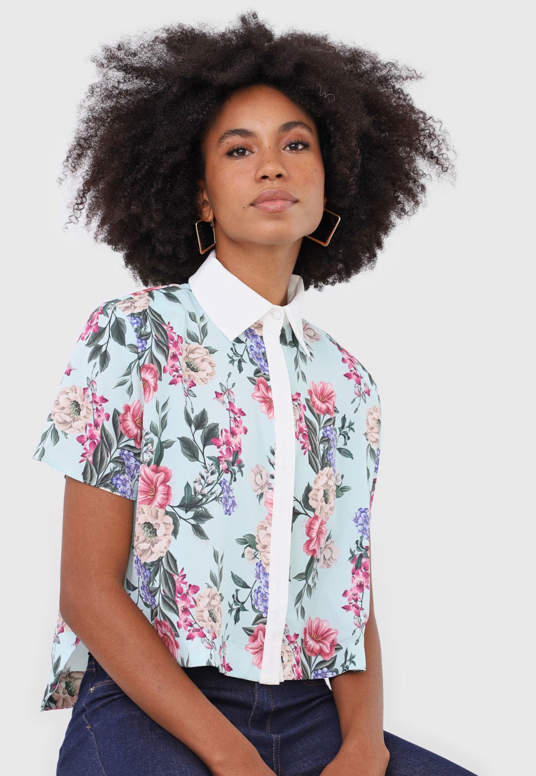 Camisa Lança Perfume Floral Verde Compre Agora Dafiti Brasil