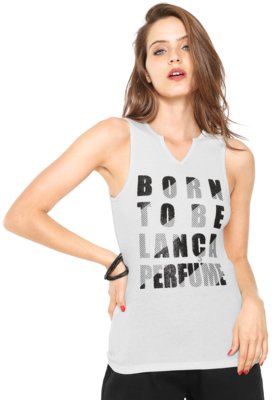 Regata Lança Perfume Born To Be Off-White Menor preço em Regata Lança Perfume Born To Be Off-White