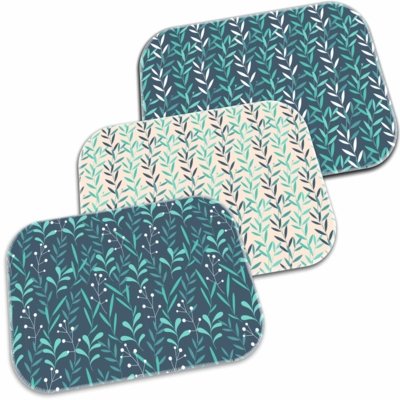 Kit 3 Tapetes Decorativos Lar Doce lar Folhagem 40cm X 60cm Azul Menor preço em Kit 3 Tapetes Decorativos Lar Doce lar Folhagem 40cm X 60cm Azul