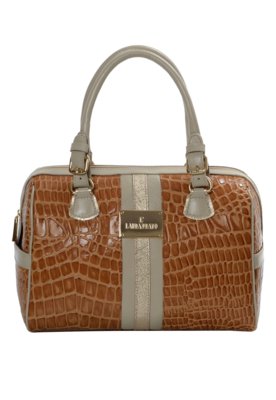 Bolsa Laura Prado Baú Caramelo Marfim Menor preço em Bolsa Laura Prado Baú Caramelo Marfim