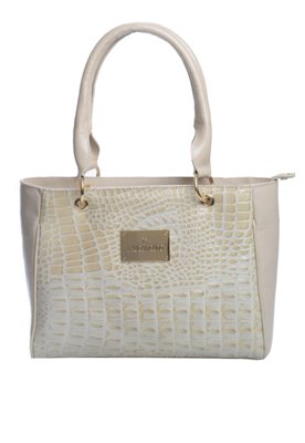 Bolsa Laura Prado Média Croco Marfim Menor preço em Bolsa Laura Prado Média Croco Marfim