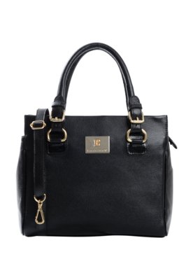 Bolsa Tiracolo Couro Laura Prado Pingente Preta Menor preço em Bolsa Tiracolo Couro Laura Prado Pingente Preta