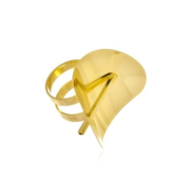 Anel Le Diamond Oval Curvado Dourado Menor preço em Anel Le Diamond Oval Curvado Dourado