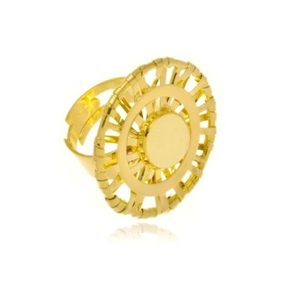 Anel Le Diamond com Aro Vazado Dourado Menor preço em Anel Le Diamond com Aro Vazado Dourado
