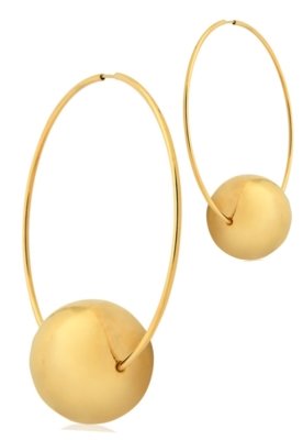 Brinco Le Diamond Argola Com Bola Dourado Menor preço em Brinco Le Diamond Argola Com Bola Dourado