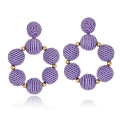 Brinco Le Diamond Bolas De Tecido Roxo Menor preço em Brinco Le Diamond Bolas De Tecido Roxo
