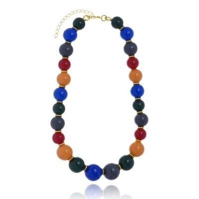 Colar Le Diamond Bolas Multicolorido Menor preço em Colar Le Diamond Bolas Multicolorido
