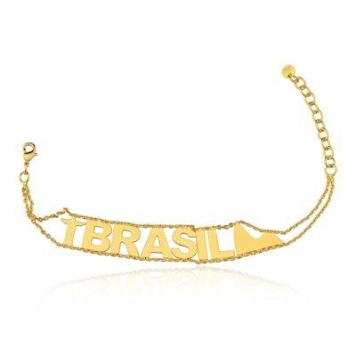 Pulseira Le Diamond Brasil Dourado Menor preço em Pulseira Le Diamond Brasil Dourado