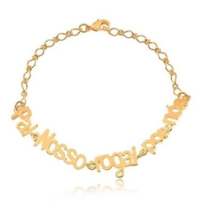 Pulseira Le Diamond Pai Nosso Rogai por Nós Dourado Menor preço em Pulseira Le Diamond Pai Nosso Rogai por Nós Dourado