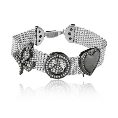 Pulseira Le Diamond Pingentes Prata Menor preço em Pulseira Le Diamond Pingentes Prata
