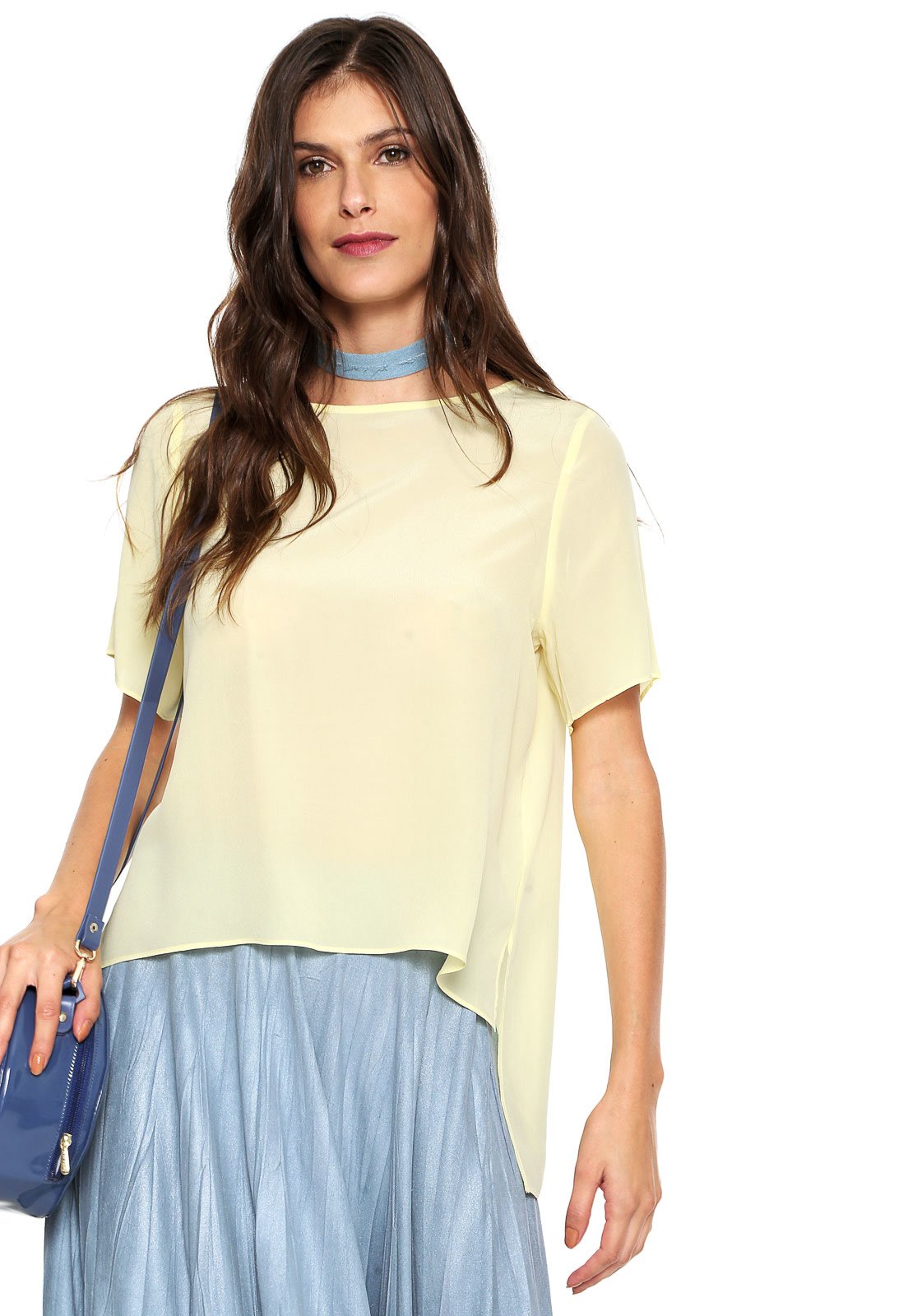 blusa seda amarela