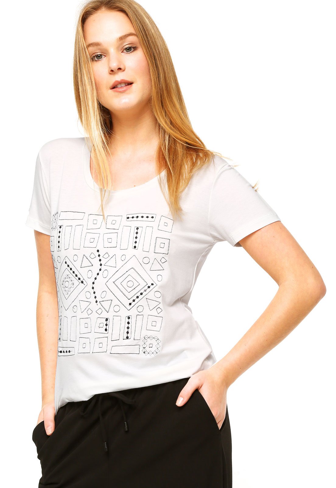 Blusa de manga curta sem costura