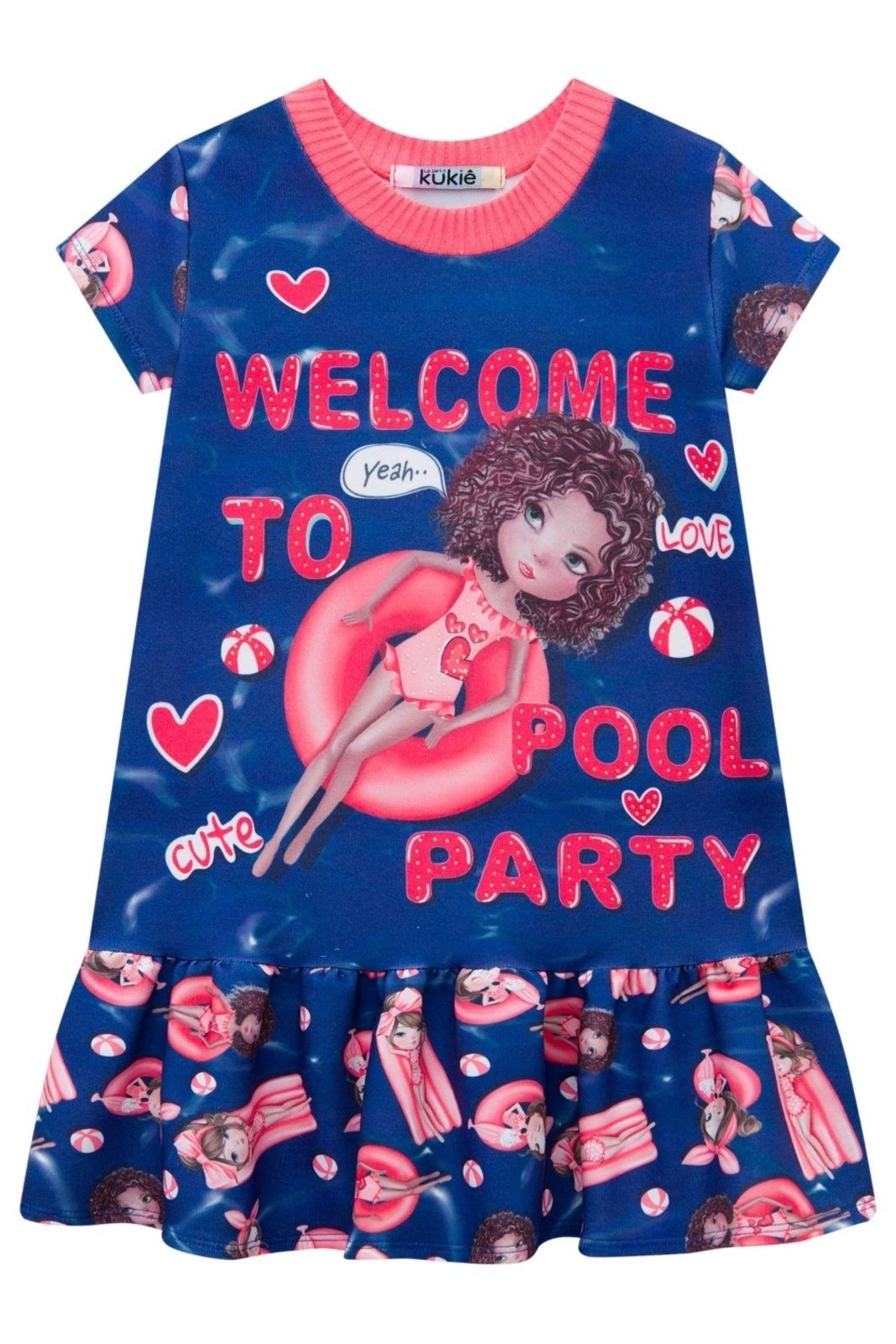 Vestido Infantil Kukiê Verão Pool Party Azul – Compre Agora | Dafiti Brasil