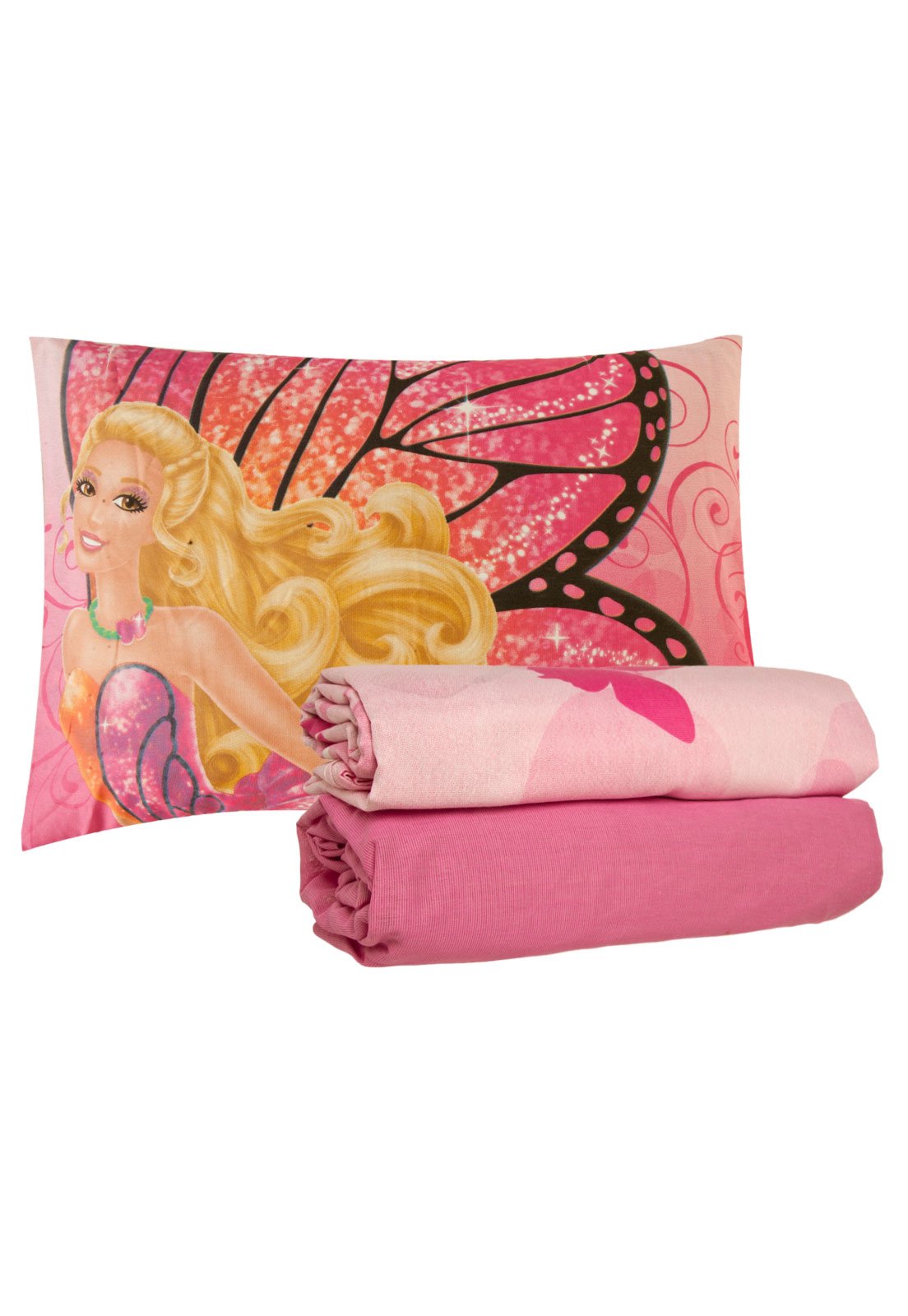 Jogo de Cama Solteiro Infantil Lepper Barbie Super Princesa Rosa