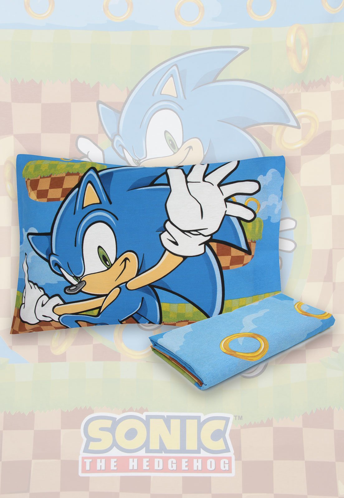 Jogo De Cama Solteiro 3 Peças Sonic The Hedgehog Lepper no Shoptime