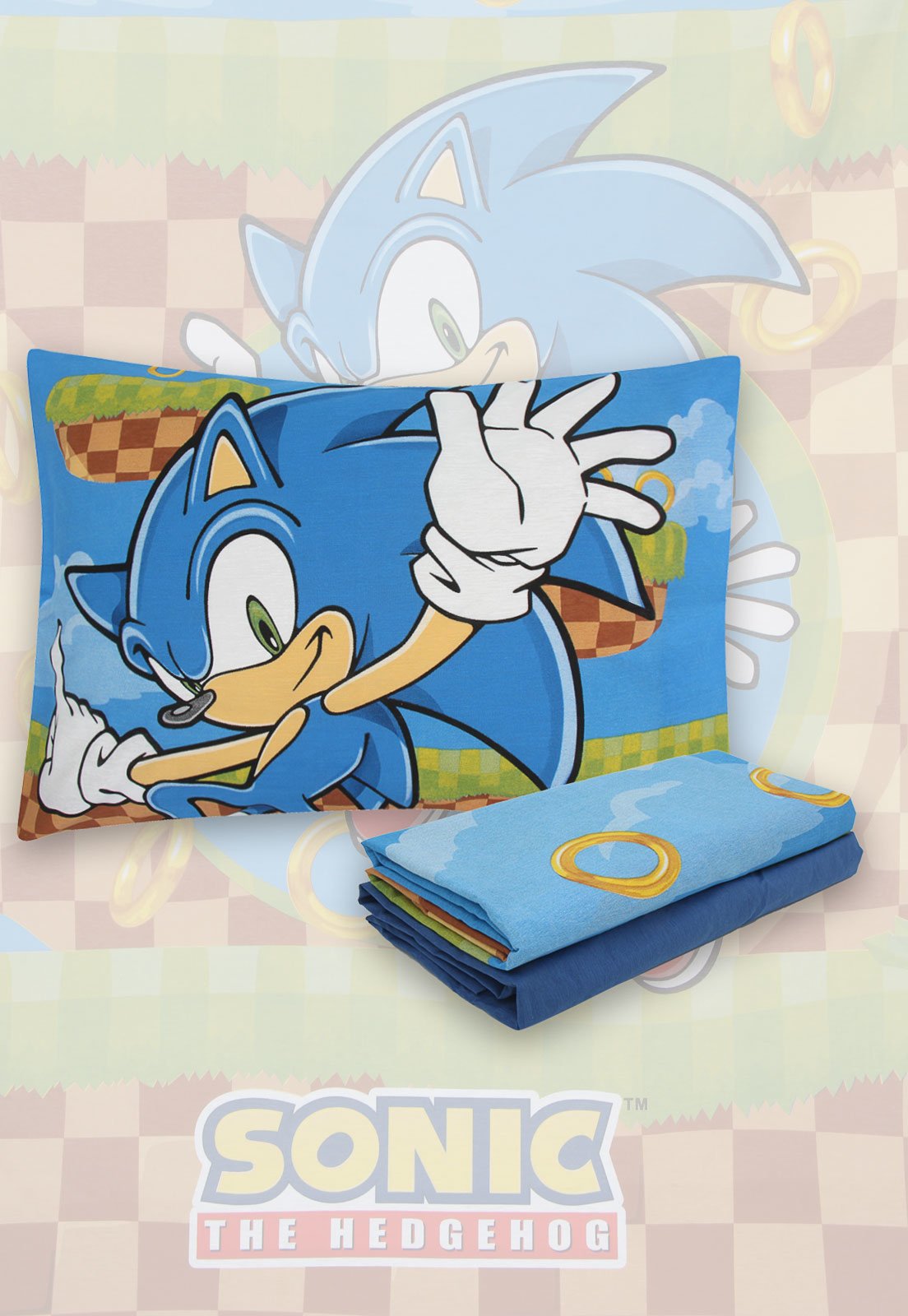 Jogo de Cama Sonic The Hedgehog Game Kids Lepper Estampado - Shop