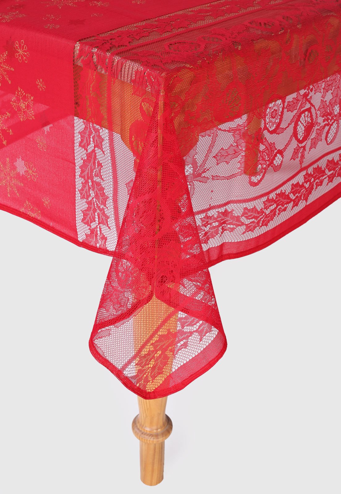 Toalha de Mesa Retangular Lepper 155x220cm Cristal Natal Renda Vermelha -  Compre Agora | Dafiti Brasil
