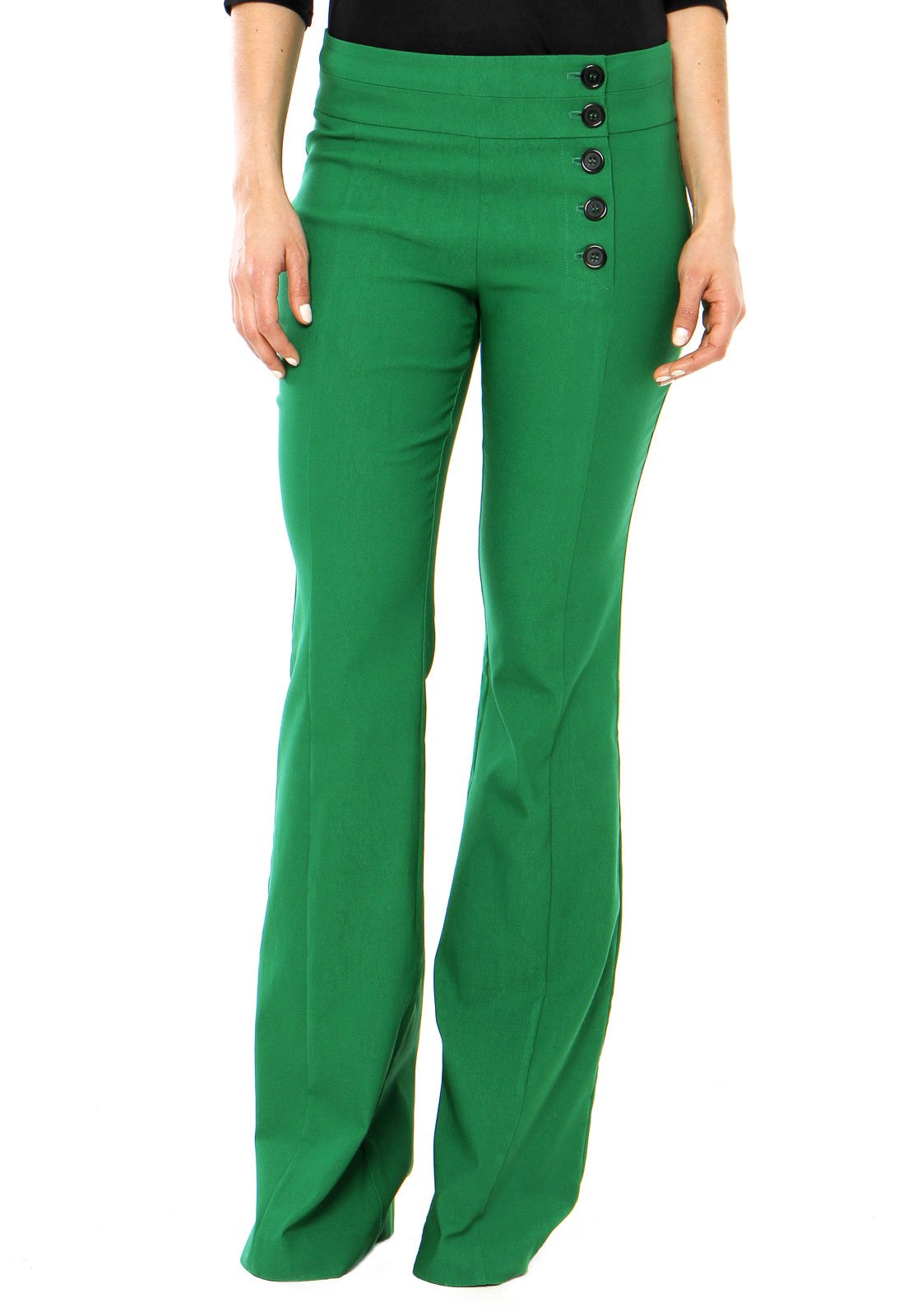 calça social verde feminina