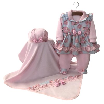 Saída de Maternidade Letícia Enxovais Sonho Meu Clarice Rosa Menor preço em Saída de Maternidade Letícia Enxovais Sonho Meu Clarice Rosa