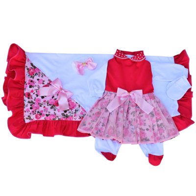 Saída de Maternidade Letícia Enxovais Sonho de Anjo Melissa Pink Menor preço em Saída de Maternidade Letícia Enxovais Sonho de Anjo Melissa Pink