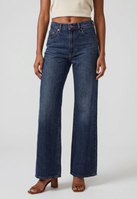 Calça Feminina Levis Ribcage Bells Azul Escuro