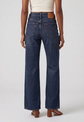 Calça Feminina Levis Ribcage Bells Azul Escuro