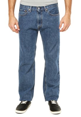 Calça Jeans Levis 505 Reta Estonada Basic Azul