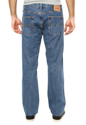Calça Jeans Levis 505 Reta Estonada Basic Azul