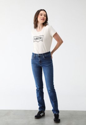 Calça Jeans Levis 724 High Rise Straight Skinny Azul