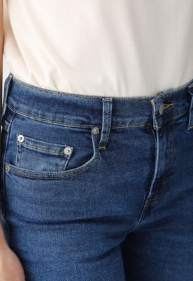 Calça Jeans Levis 724 High Rise Straight Skinny Azul