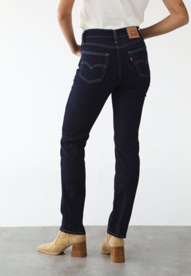 Calça Jeans Levis Reta 724 High Rise Straight Azul