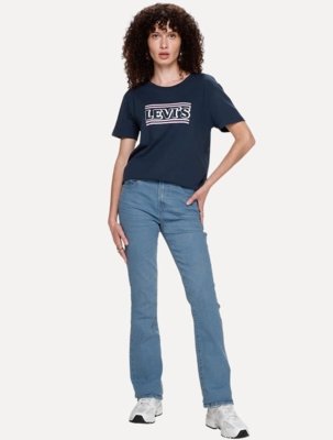 Calça Levis Jeans Feminina 725 High Rise Bootcut Azul Claro