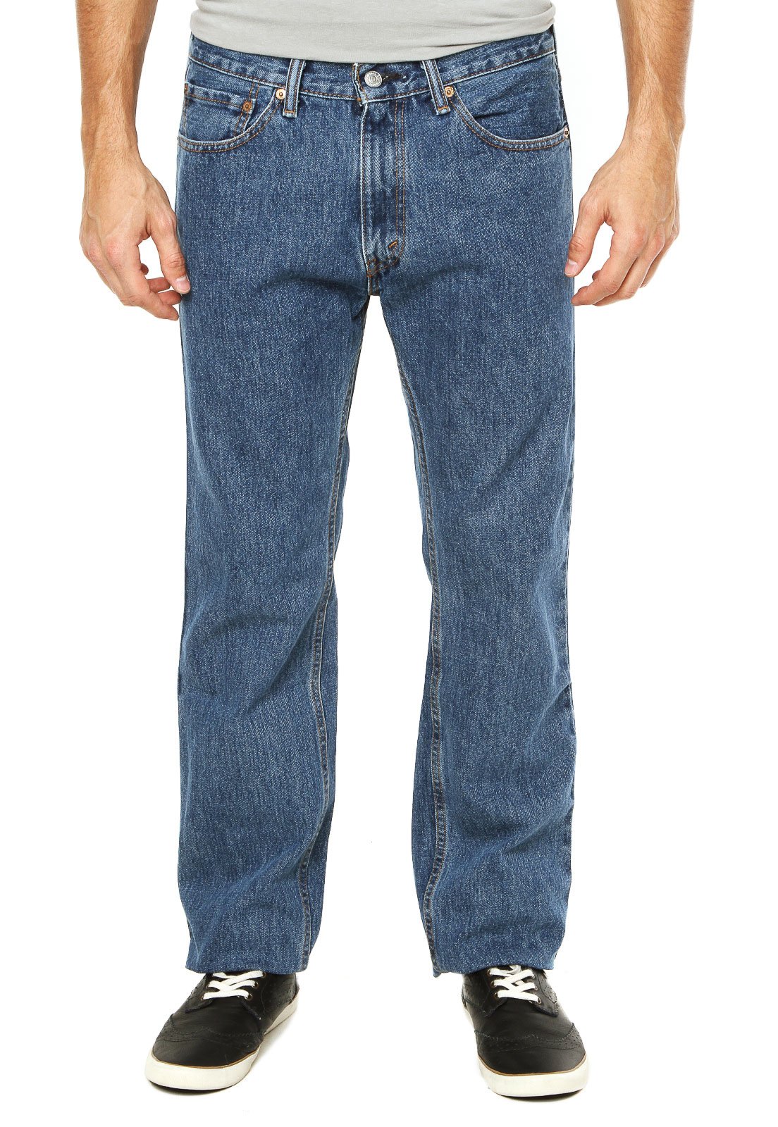 Calça jeans levis 505 hot sale reta masculina azul claro