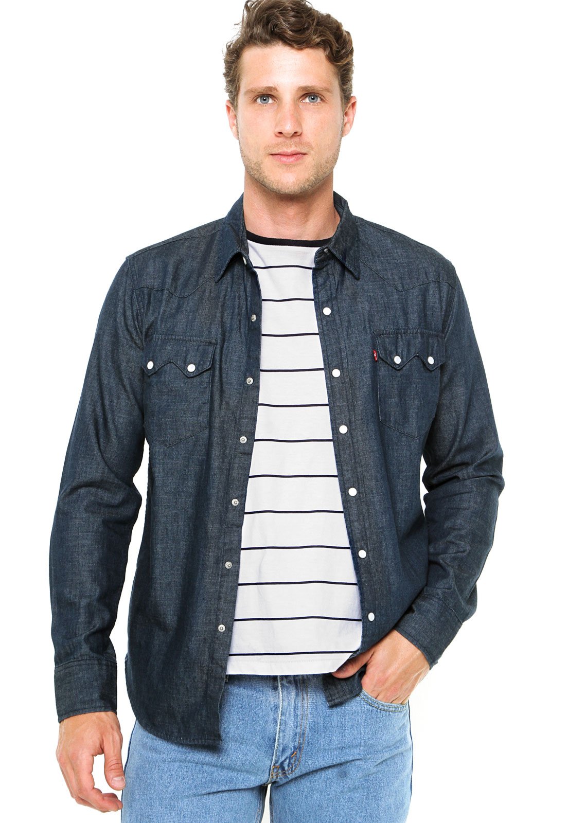 camisa jeans levis masculina