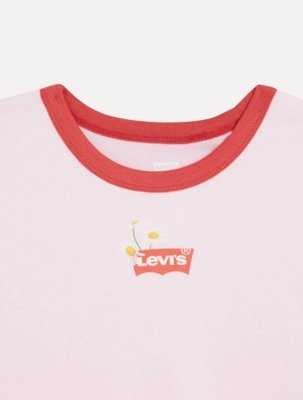 Camiseta Levis Feminina Flowers Ranger Rosa Claro