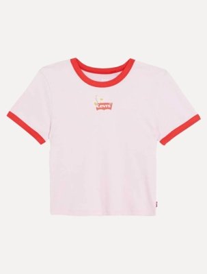 Camiseta Levis Feminina Flowers Ranger Rosa Claro