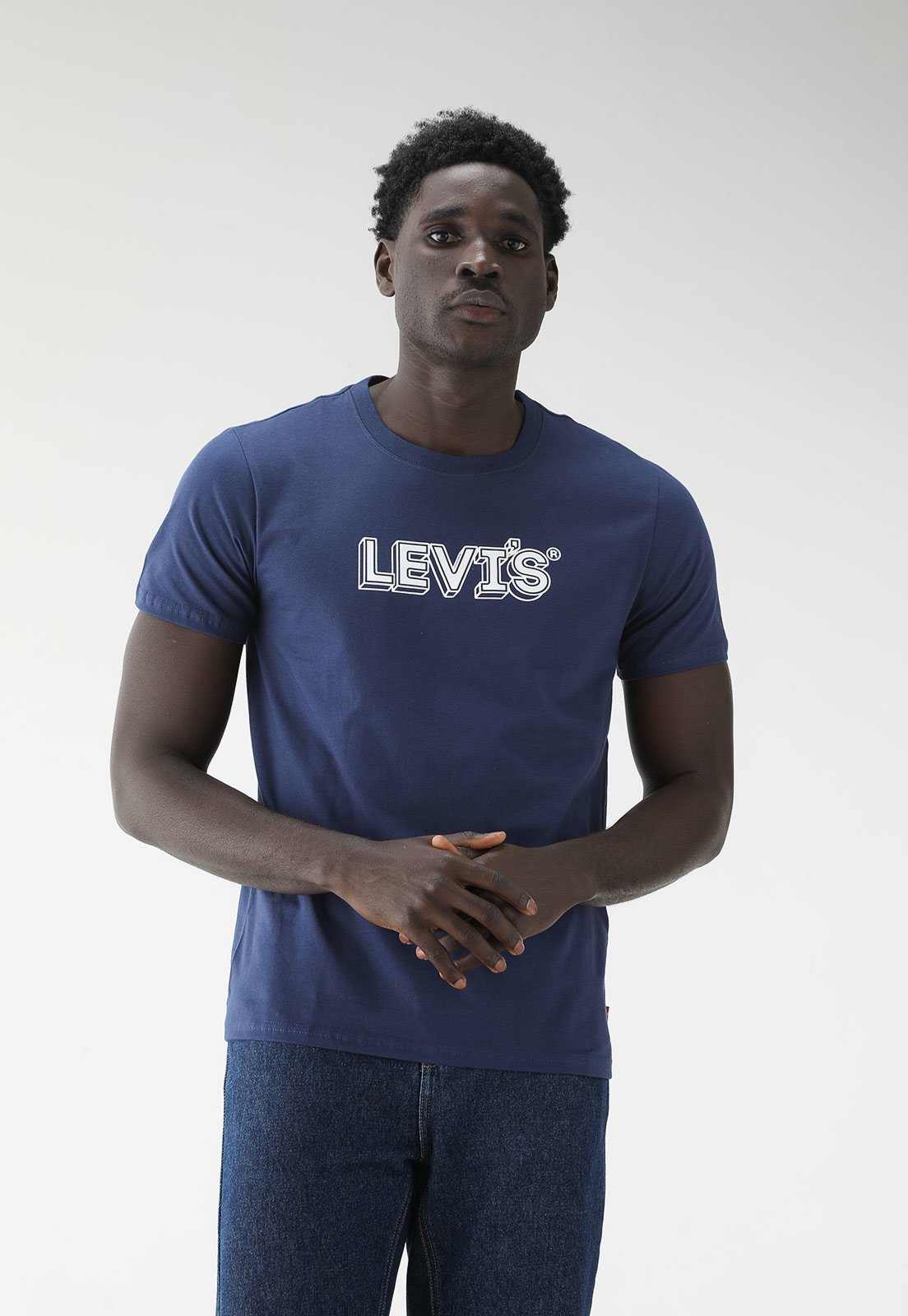 Camiseta Levis Reta Logo Azul