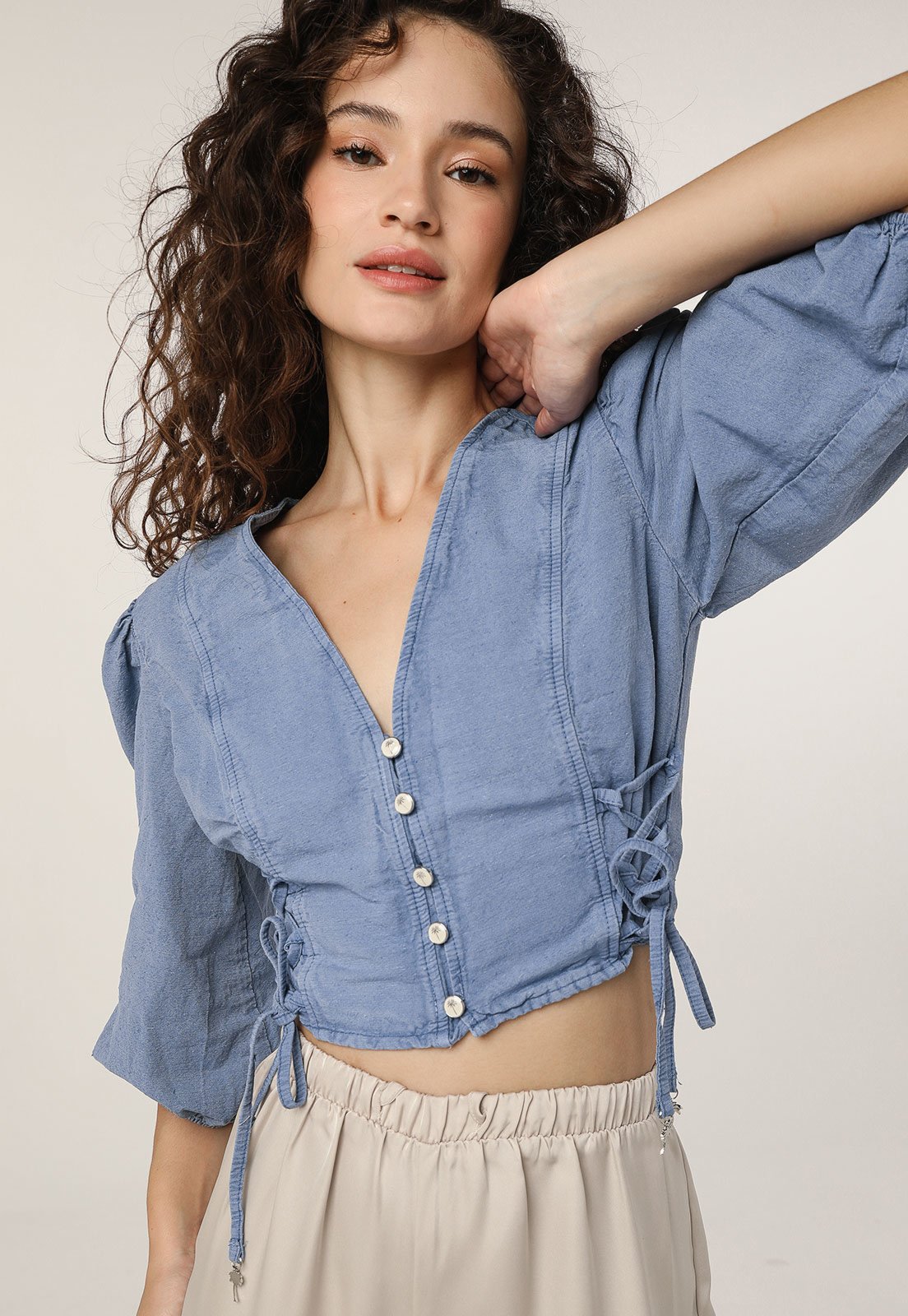 Blusa store cropped jeans