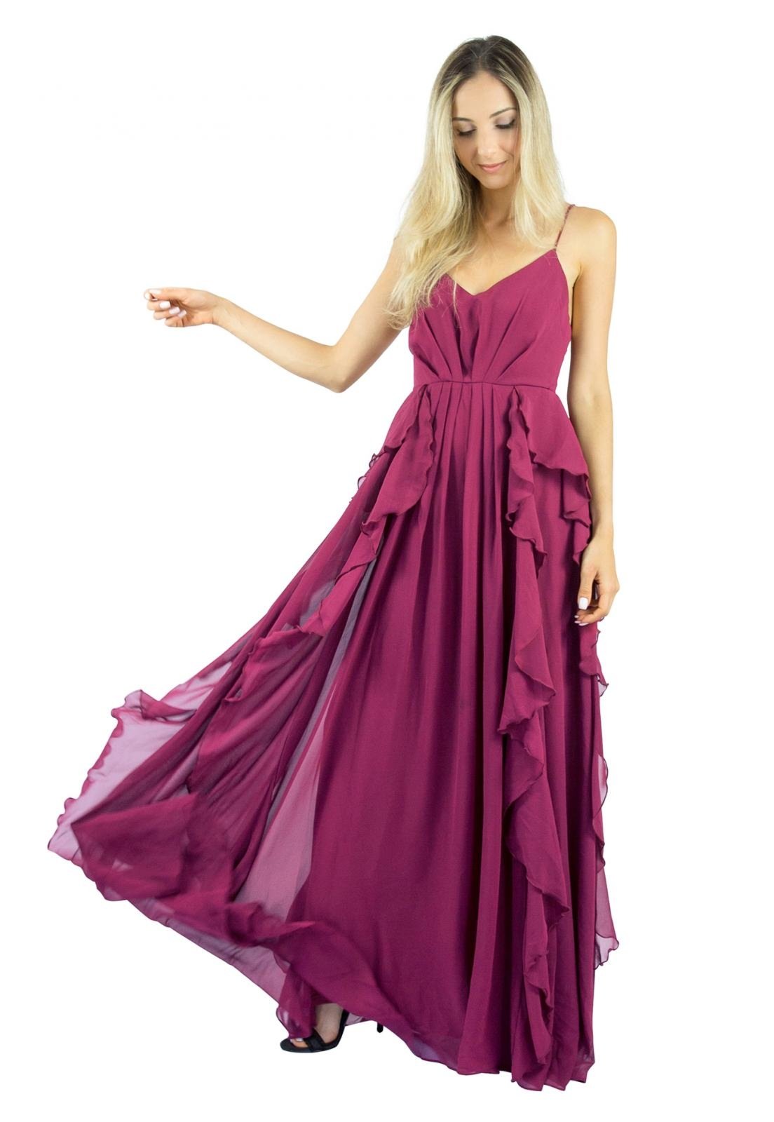 vestido vinho bordo