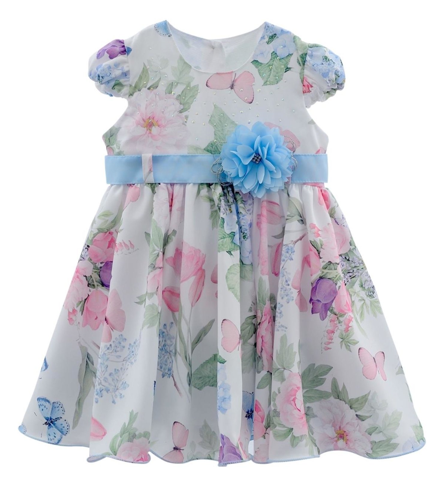 vestido de festa floral para bebe