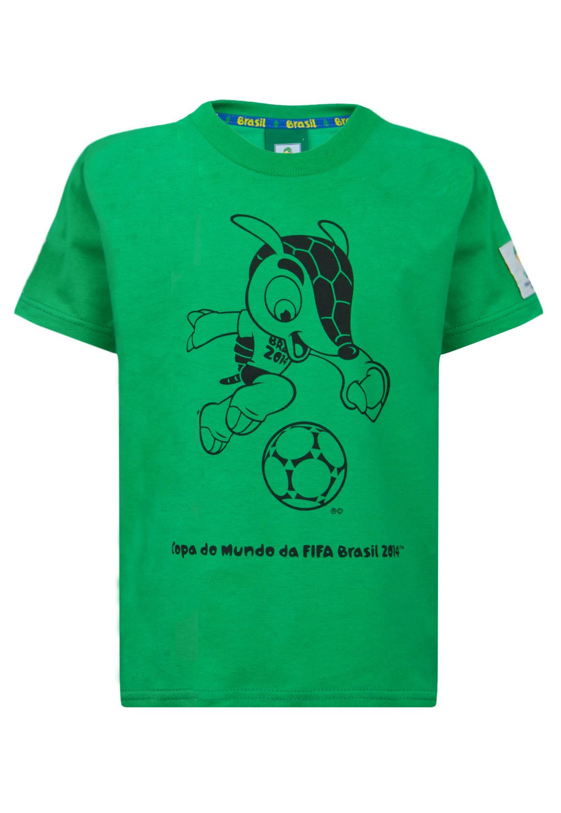 Camiseta Licenciados Copa do Mundo Fuleco 10 Infantil Verde