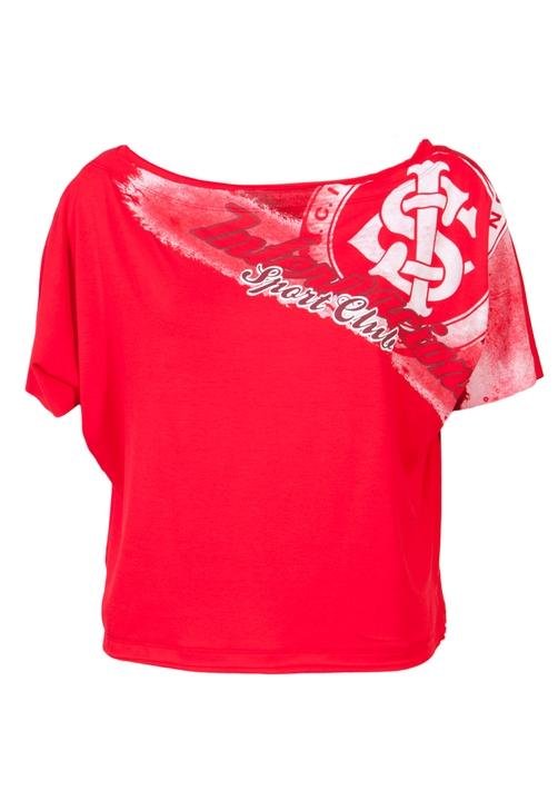 Camisa Baby Look Feminina Rosa Internacional Licenciada