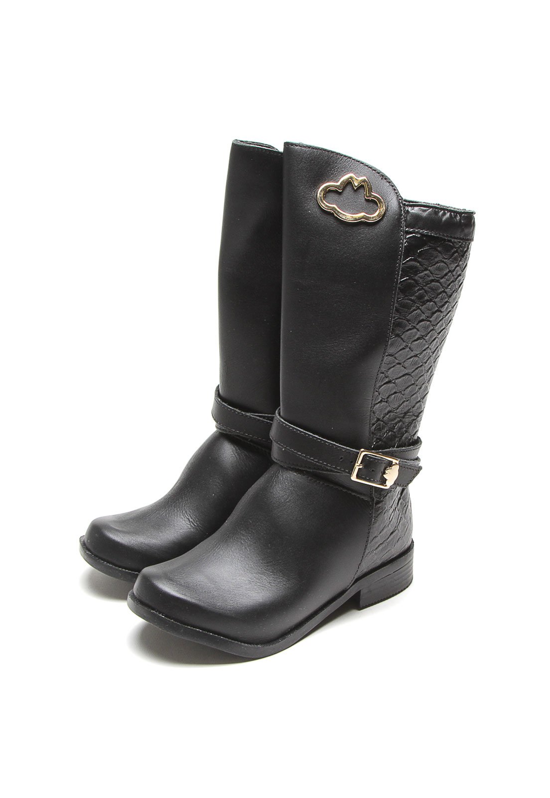 bota infantil preta lilica ripilica