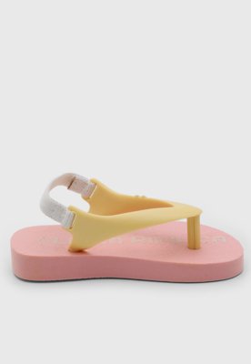 Chinelo Infantil Lilica Ripilica Copacabana Rosa e Amarelo