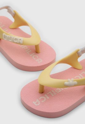 Chinelo Infantil Lilica Ripilica Copacabana Rosa e Amarelo