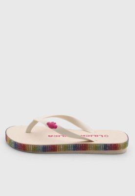 Chinelo Infantil Lilica Ripilica Strass Multicolorido Off-white