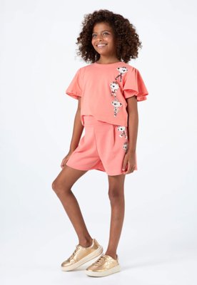 Conjunto Infantil Lilica Ripilica Estampa Ursos Rosa