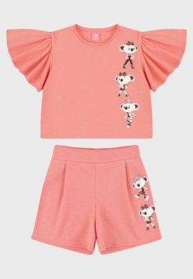 Conjunto Infantil Lilica Ripilica Estampa Ursos Rosa