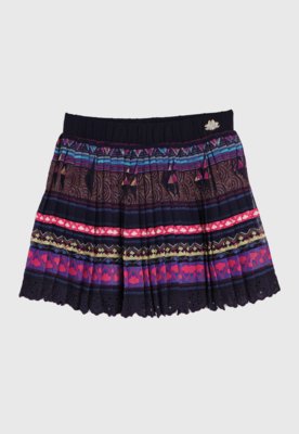 Saia Infantil Lilica Ripilica Plissada Azul